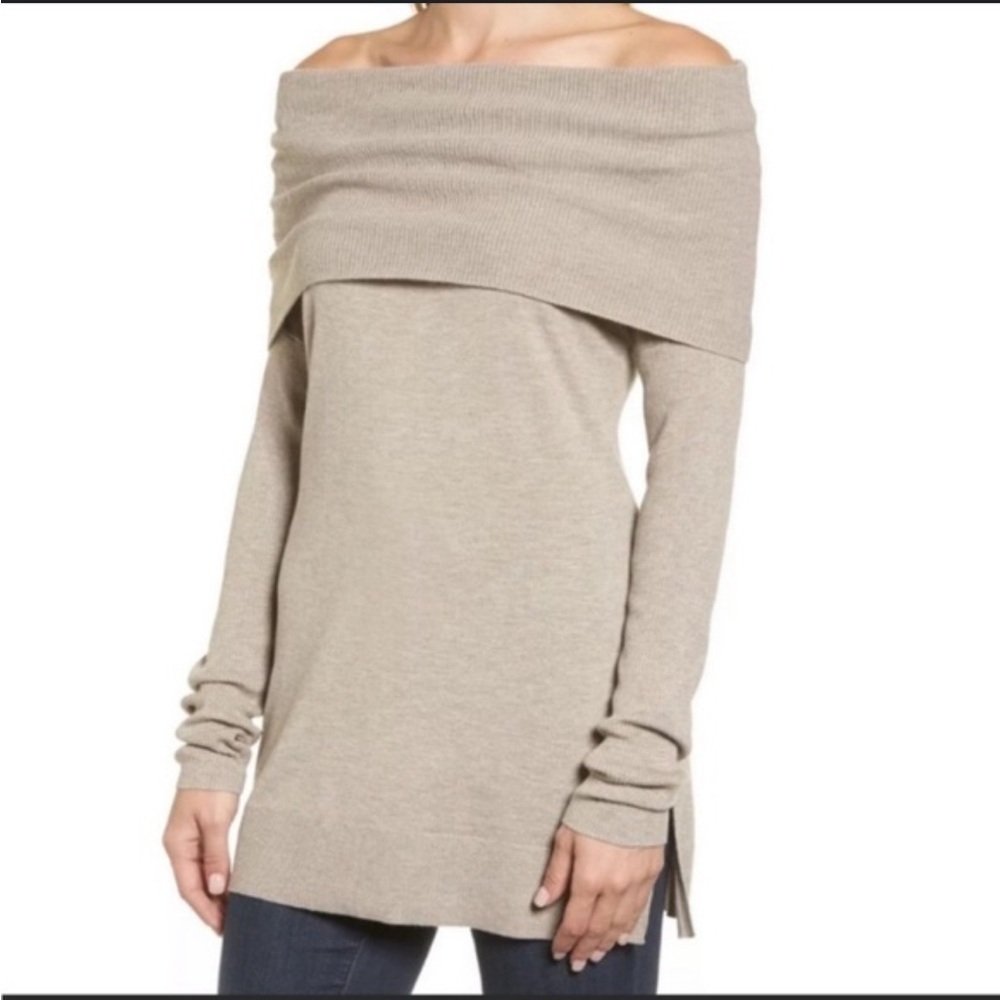 Caslon knit cowl/off shoulder sweater size 3X